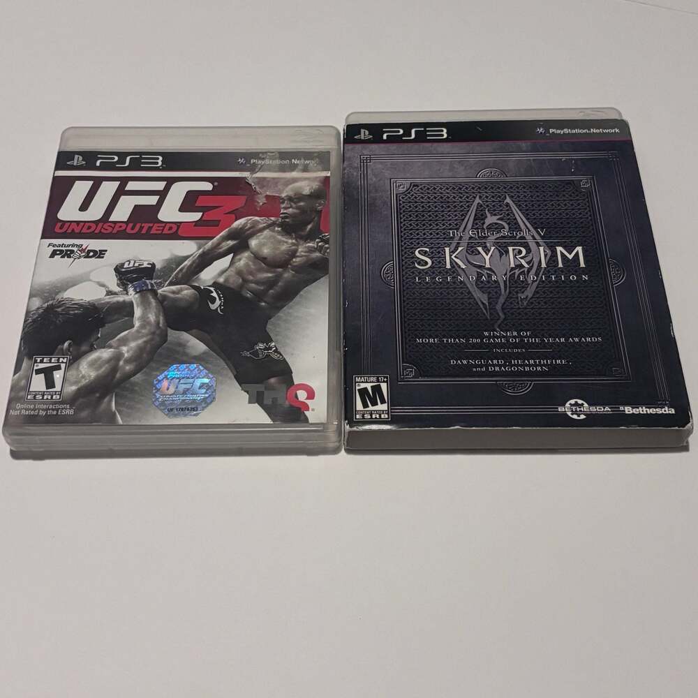 Lot of 2 PS3 Games: UFC Undisputed 3 and The Elder Scrolls V: Skyrim Legendary